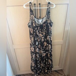 Ava & Viv Black and Brown Floral Maxi Dress